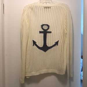 Off white knit sweater with anchor